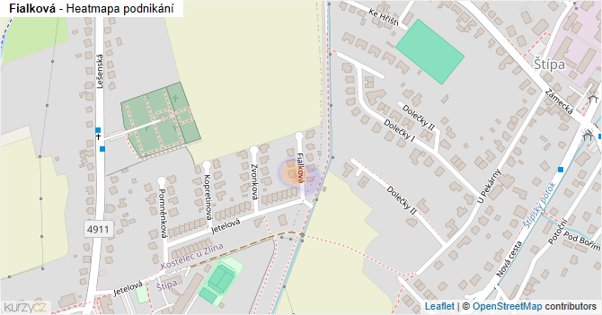 Fialková - mapa podnikání