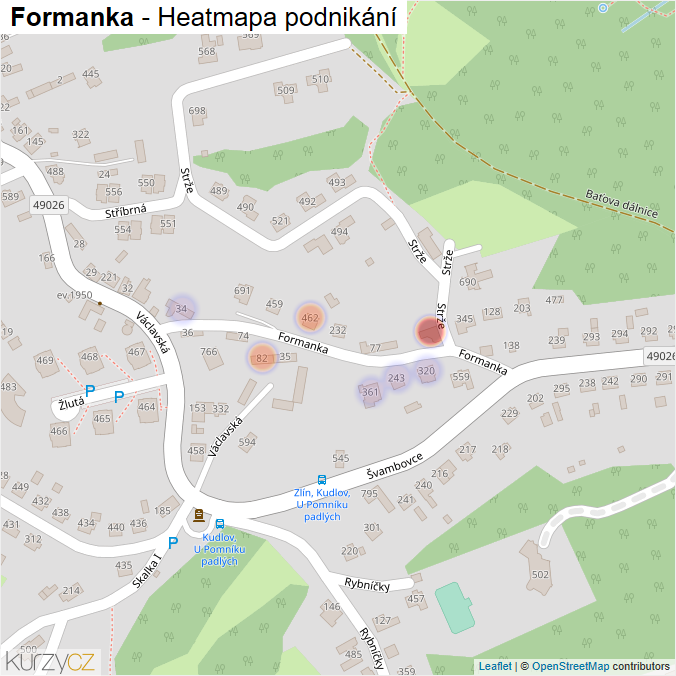 Mapa Formanka - Firmy v ulici.