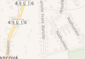 Frant. Bartoše v obci Zlín - mapa ulice