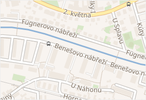 Fügnerovo nábřeží v obci Zlín - mapa ulice