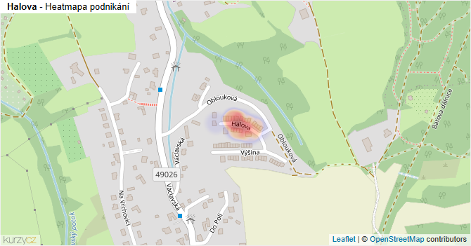 Halova - mapa podnikání