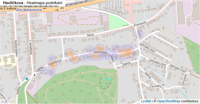 Havlíčkova - mapa podnikání