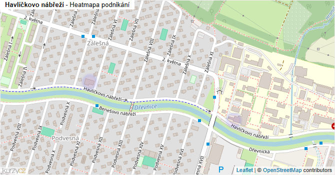 Havlíčkovo nábřeží - mapa podnikání