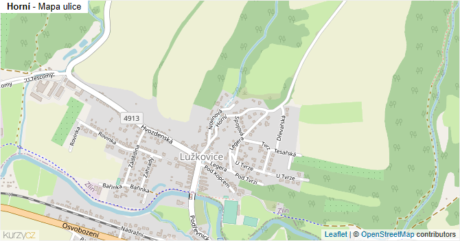 Horní - mapa ulice