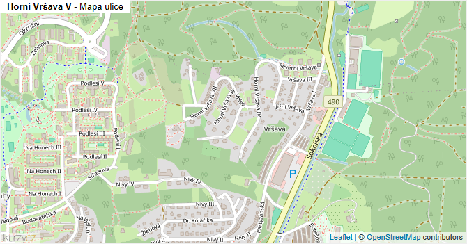 Horní Vršava V - mapa ulice