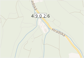 Hradisko v obci Zlín - mapa ulice
