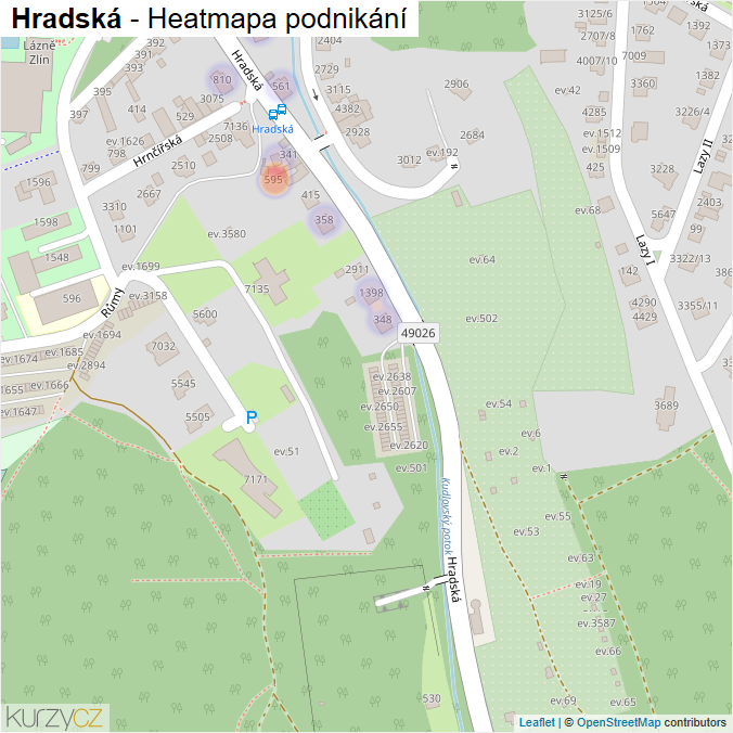 Mapa Hradská - Firmy v ulici.