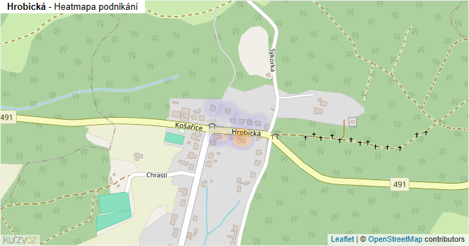 Hrobická - mapa podnikání