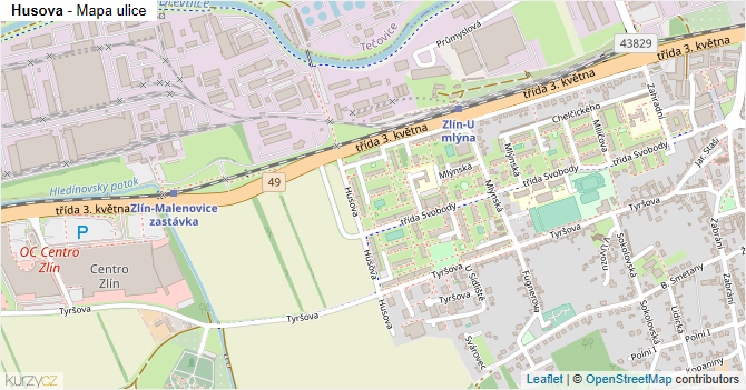 Husova - mapa ulice
