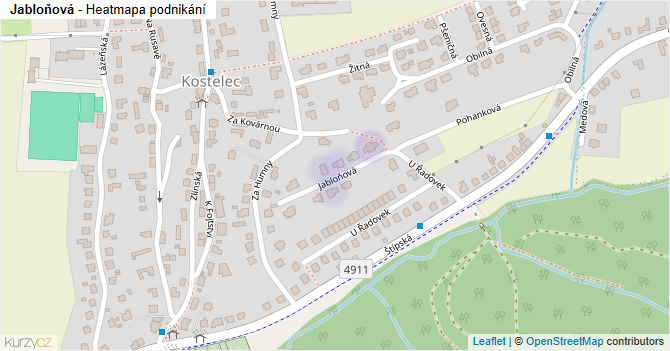 Jabloňová - mapa podnikání