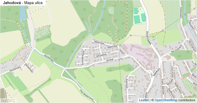 Jahodová - mapa ulice