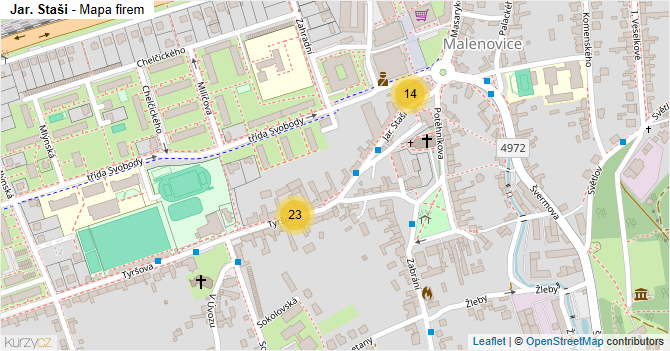 Jar. Staši - mapa firem