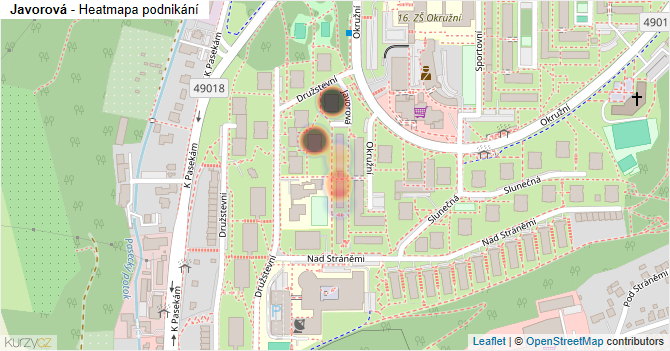 Javorová - mapa podnikání