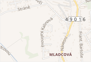 Jeřabinová v obci Zlín - mapa ulice