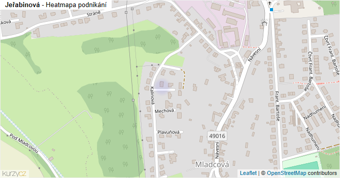 Jeřabinová - mapa podnikání