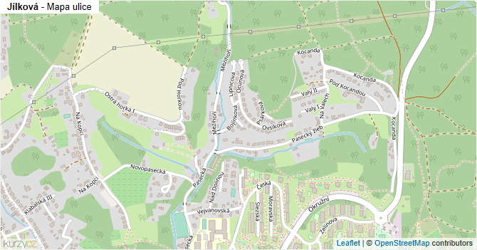 Jílková - mapa ulice