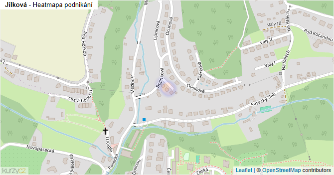 Jílková - mapa podnikání