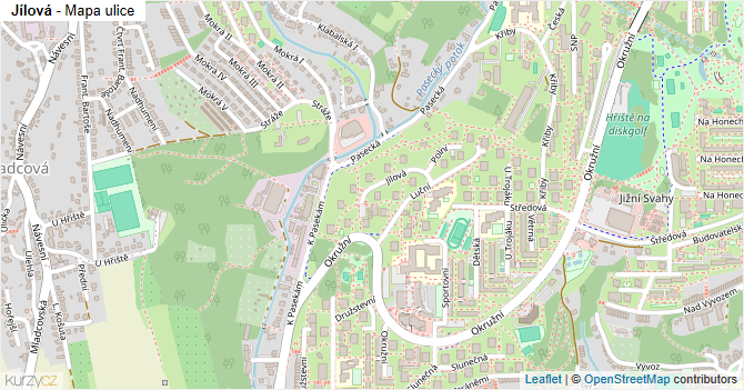 Jílová - mapa ulice