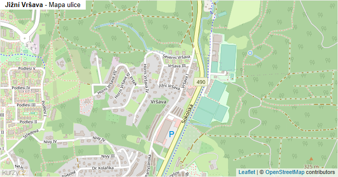Jižní Vršava - mapa ulice