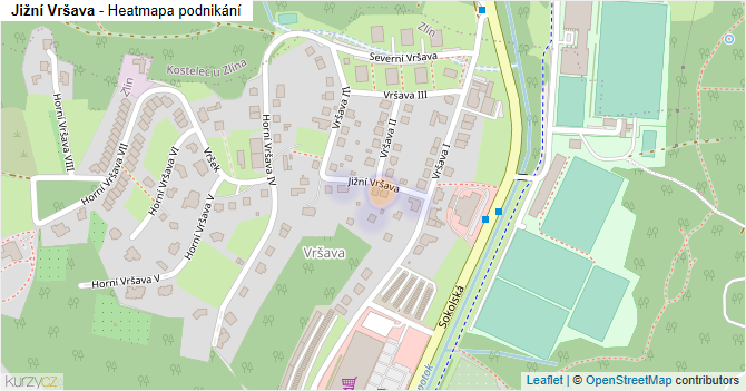 Jižní Vršava - mapa podnikání