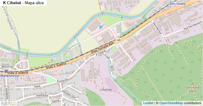 K Cihelně - mapa ulice