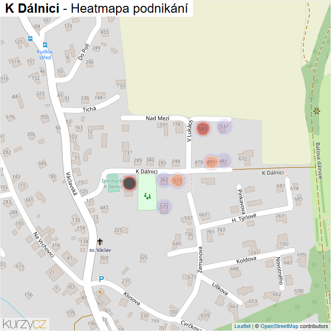 Mapa K Dálnici - Firmy v ulici.