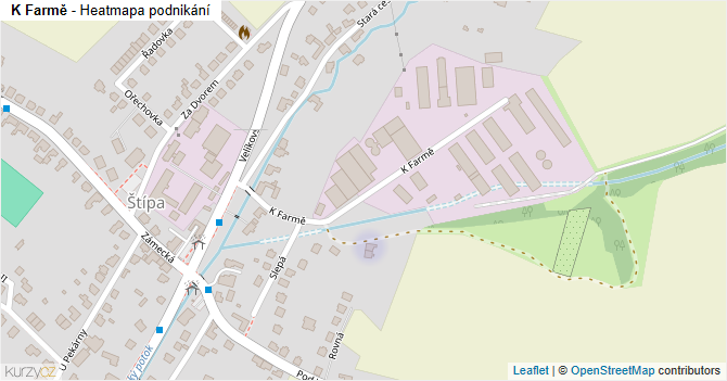 K Farmě - mapa podnikání