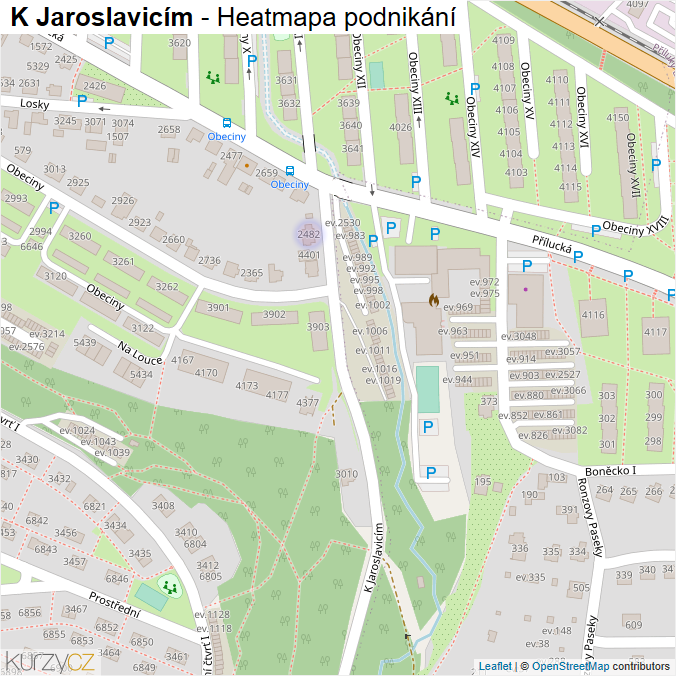 Mapa K Jaroslavicím - Firmy v ulici.