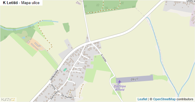 K Letišti - mapa ulice