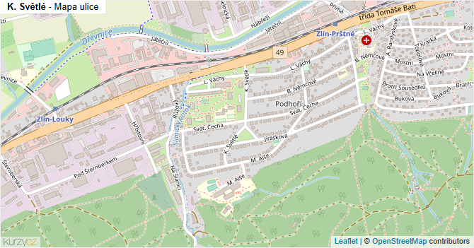 K. Světlé - mapa ulice