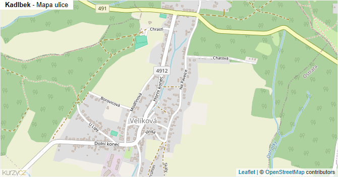 Kadlbek - mapa ulice