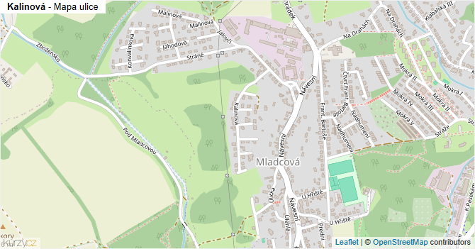 Kalinová - mapa ulice