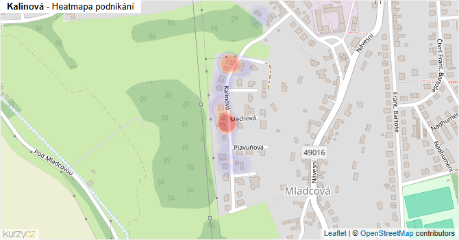 Kalinová - mapa podnikání