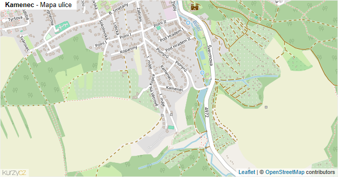 Kamenec - mapa ulice