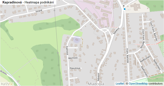 Kapradinová - mapa podnikání