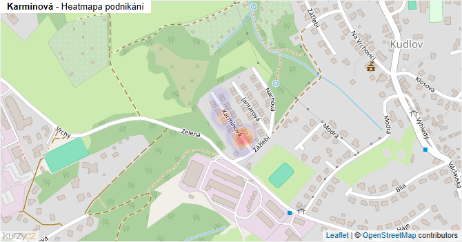 Karmínová - mapa podnikání