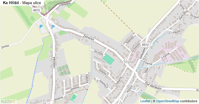 Ke Hřišti - mapa ulice