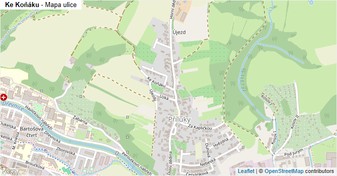 Ke Koňáku - mapa ulice