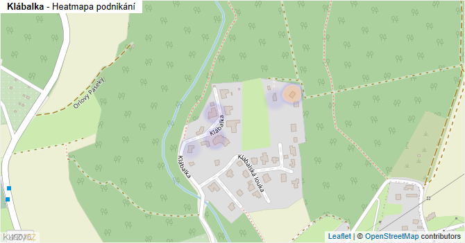 Klábalka - mapa podnikání