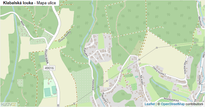 Klabalská louka - mapa ulice