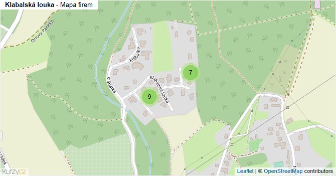 Klabalská louka - mapa firem