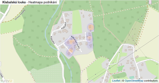 Klabalská louka - mapa podnikání