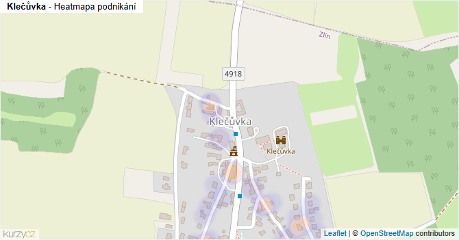Klečůvka - mapa podnikání