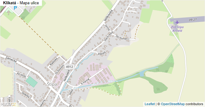 Klikatá - mapa ulice