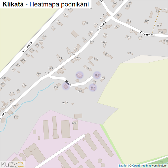 Mapa Klikatá - Firmy v ulici.