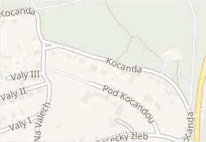 Kocanda v obci Zlín - mapa ulice