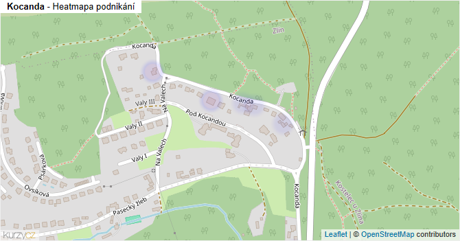 Kocanda - mapa podnikání