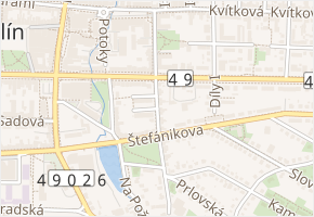 Koldova v obci Zlín - mapa ulice