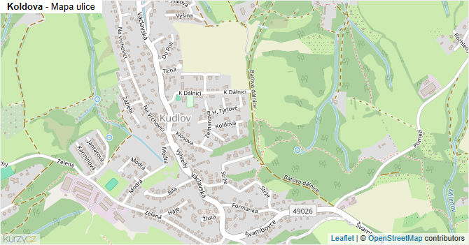 Koldova - mapa ulice