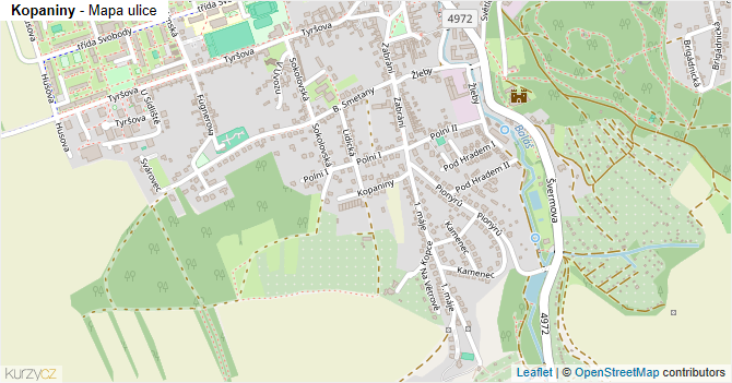 Kopaniny - mapa ulice